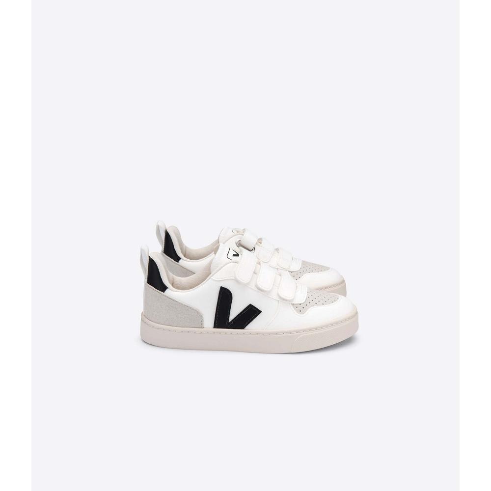 Veja V-10 CWL Sneakers Kinderen Wit Zwart | BE 866TCE